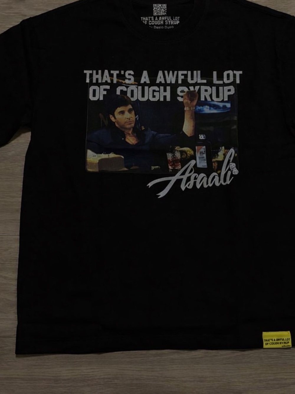 Alocs Black Graphic Tee "That's a Awful Lot of Cough Syrup"